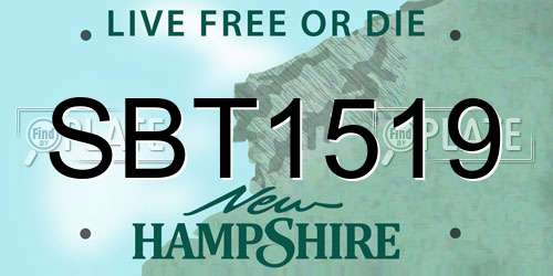 SBT1519 New Hampshire License Plate