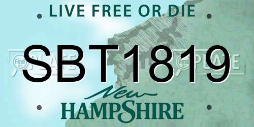 SBT1819 New Hampshire License Plate