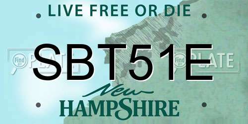 SBT51E New Hampshire License Plate