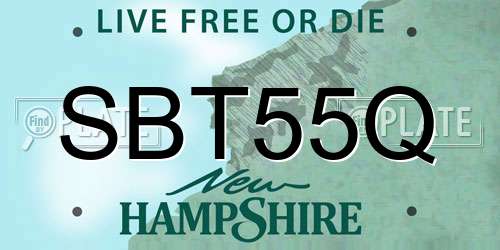 SBT55Q New Hampshire License Plate