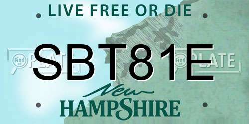 SBT81E New Hampshire License Plate