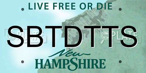 SBTDTTS New Hampshire License Plate