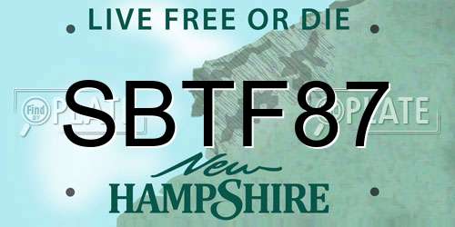 SBTF87 New Hampshire License Plate