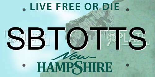 SBTOTTS New Hampshire License Plate