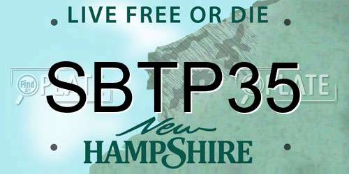 SBTP35 New Hampshire License Plate