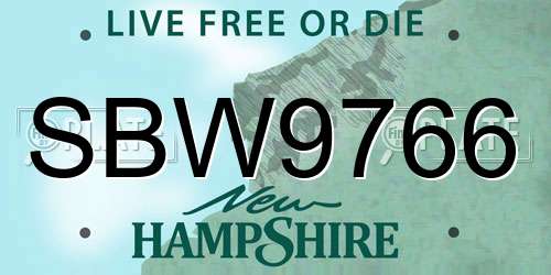 SBW9766 New Hampshire License Plate