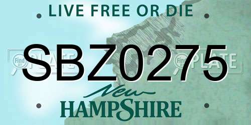 SBZ0275 New Hampshire License Plate