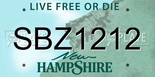 SBZ1212 New Hampshire License Plate