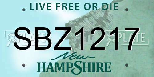 SBZ1217 New Hampshire License Plate