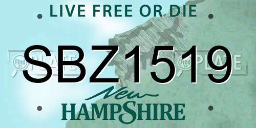 SBZ1519 New Hampshire License Plate