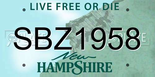 SBZ1958 New Hampshire License Plate