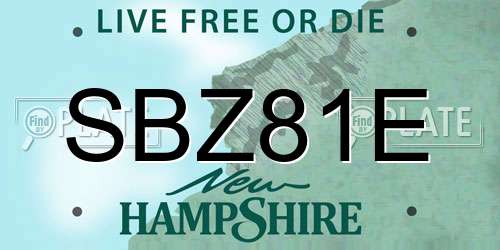 SBZ81E New Hampshire License Plate