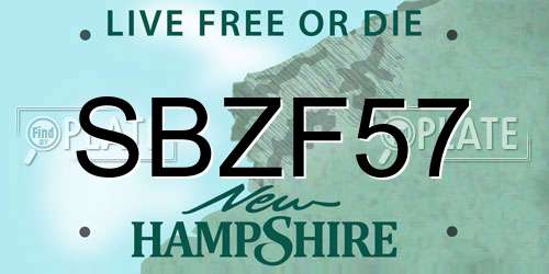SBZF57 New Hampshire License Plate