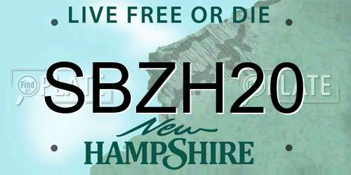 SBZH20 New Hampshire License Plate