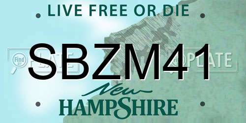 SBZM41 New Hampshire License Plate