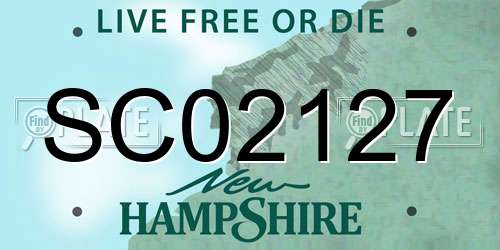 SC02127 New Hampshire License Plate