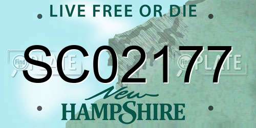 SC02177 New Hampshire License Plate