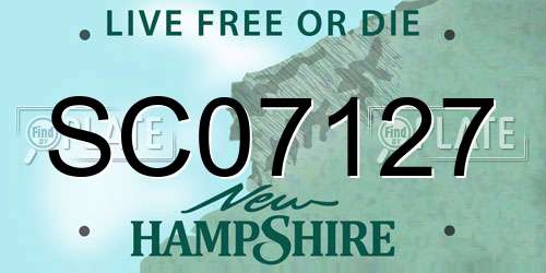 SC07127 New Hampshire License Plate
