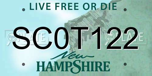 SC0T122 New Hampshire License Plate