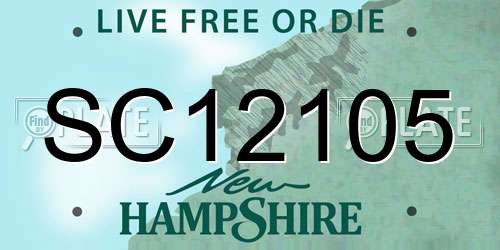 SC12105 New Hampshire License Plate