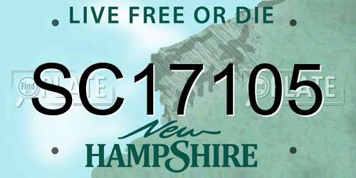 SC17105 New Hampshire License Plate