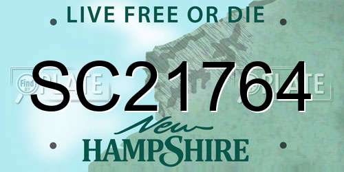 SC21764 New Hampshire License Plate