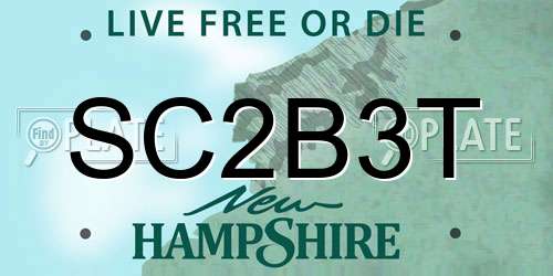 SC2B3T New Hampshire License Plate
