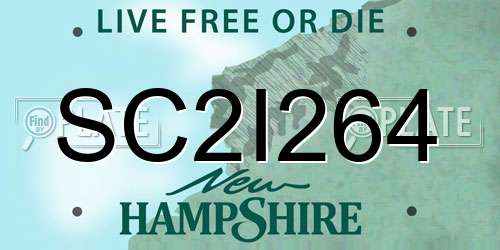 SC2I264 New Hampshire License Plate