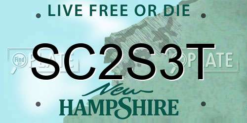 SC2S3T New Hampshire License Plate