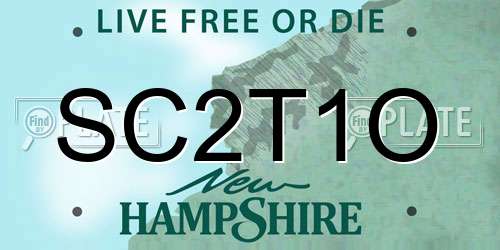 SC2T1O New Hampshire License Plate