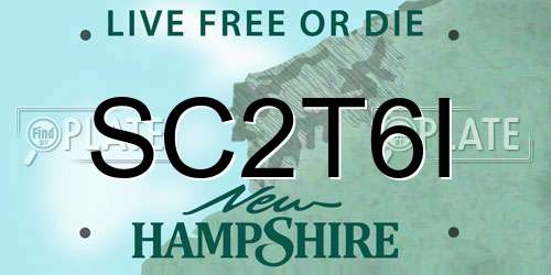 SC2T6I New Hampshire License Plate