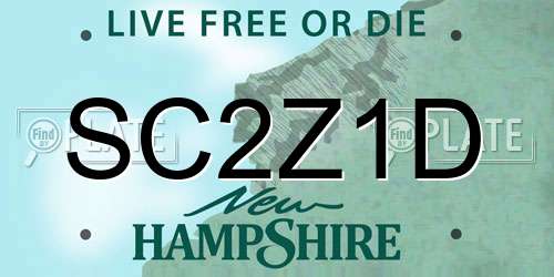 SC2Z1D New Hampshire License Plate