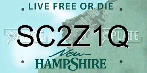 SC2Z1Q New Hampshire License Plate
