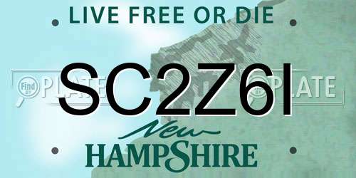 SC2Z6I New Hampshire License Plate