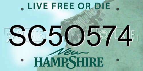 SC5O574 New Hampshire License Plate