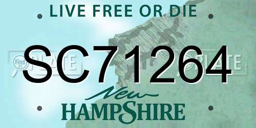 SC71264 New Hampshire License Plate