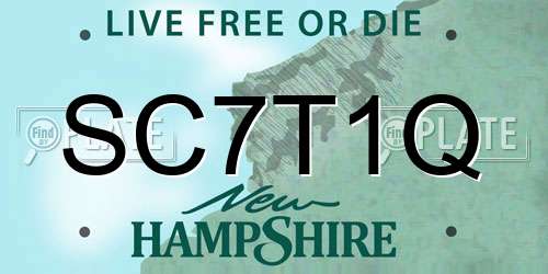 SC7T1Q New Hampshire License Plate