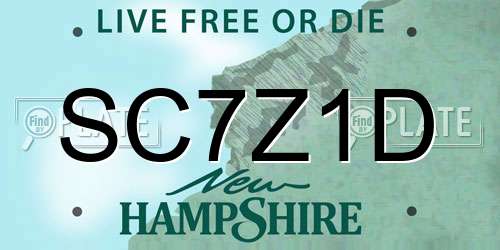 SC7Z1D New Hampshire License Plate
