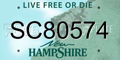 SC80574 New Hampshire License Plate