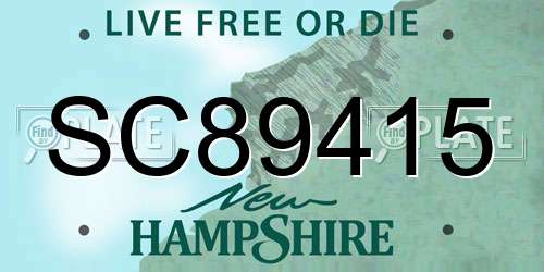 SC89415 New Hampshire License Plate
