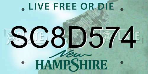 SC8D574 New Hampshire License Plate
