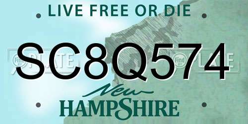 SC8Q574 New Hampshire License Plate