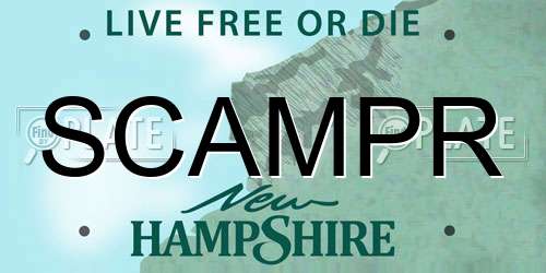SCAMPR New Hampshire License Plate