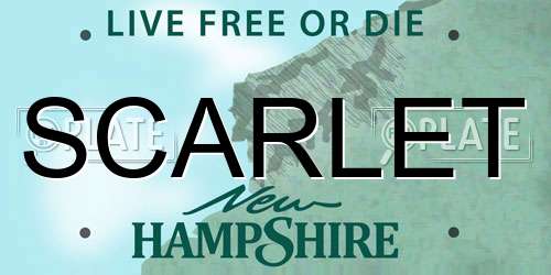 SCARLET New Hampshire License Plate