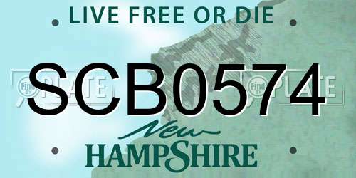 SCB0574 New Hampshire License Plate