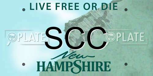 SCC New Hampshire License Plate