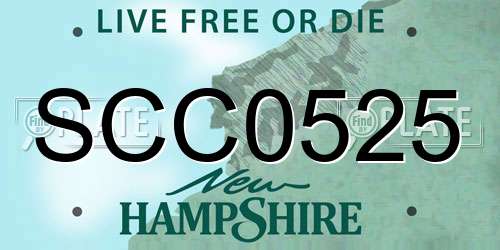 SCC0525 New Hampshire License Plate