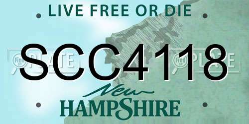SCC4118 New Hampshire License Plate