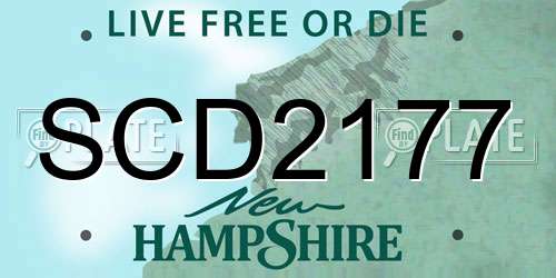 SCD2177 New Hampshire License Plate