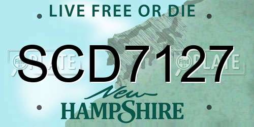 SCD7127 New Hampshire License Plate